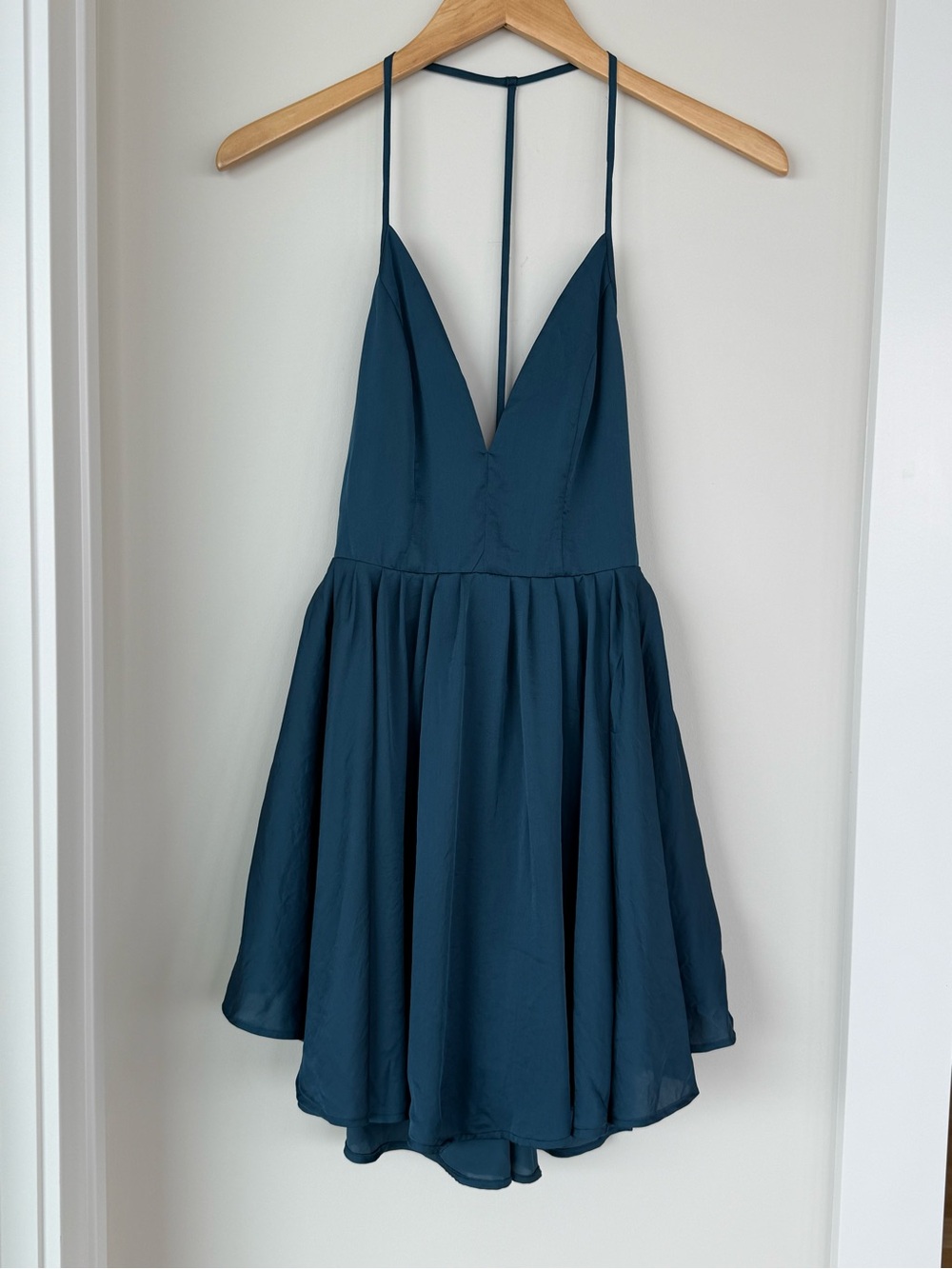 Teal V-Neck Spaghetti Strap Dress, Women size XS , NWT